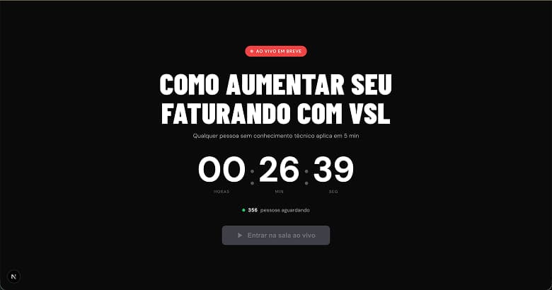 Tela de contagem regressiva